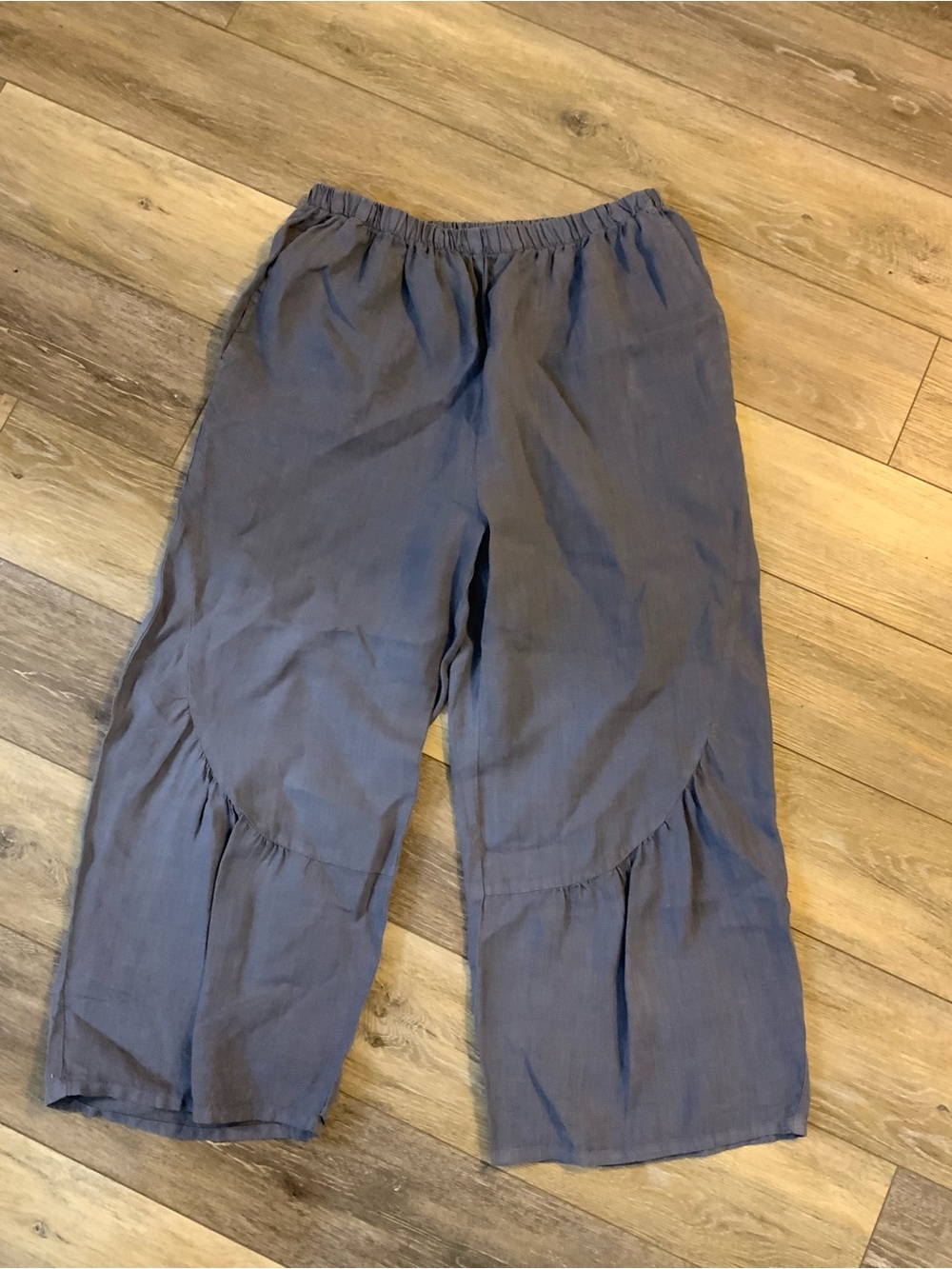 Wide Leg Casual Pants in Slate Blue
